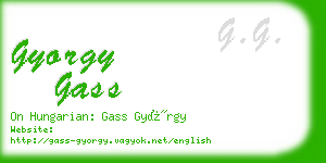 gyorgy gass business card